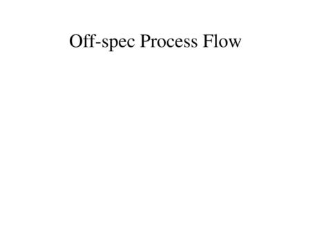 Off-spec Process Flow.