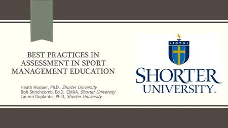 Best Practices in Assessment in Sport Management Education