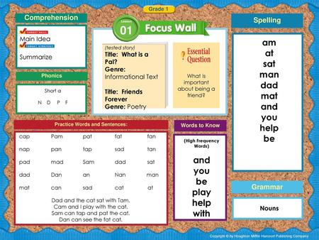 Practice Words and Sentences: (High Frequency Words)