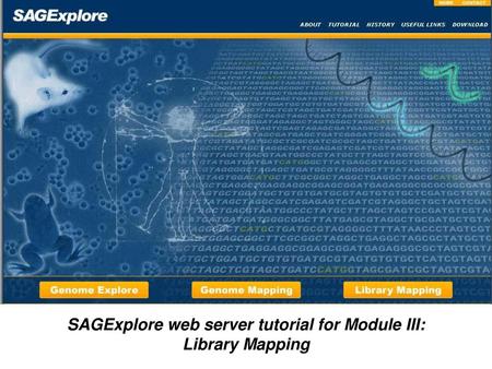 SAGExplore web server tutorial for Module III: