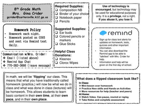 If you abuse it, you lose it. What does a flipped classroom look like?