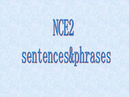 NCE2 sentences&phrases.