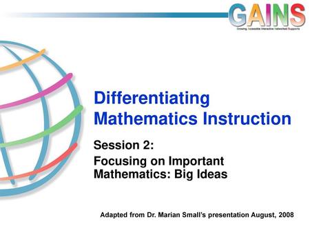 Differentiating Mathematics Instruction