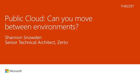 Public Cloud: Can you move between environments?