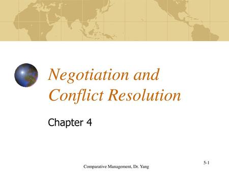 Negotiation and Conflict Resolution