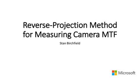 Reverse-Projection Method for Measuring Camera MTF