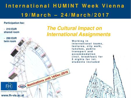 International HUMINT Week Vienna 19/March – 24/March/2017