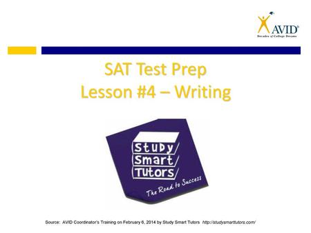 SAT Test Prep Lesson #4 – Writing