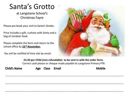 £3.50 per Child (non-refundable) to be sent in with the order form.