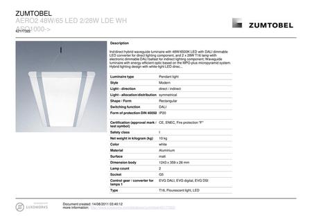 AERO2 48W/65 LED 2/28W LDE WH ASQ1000->