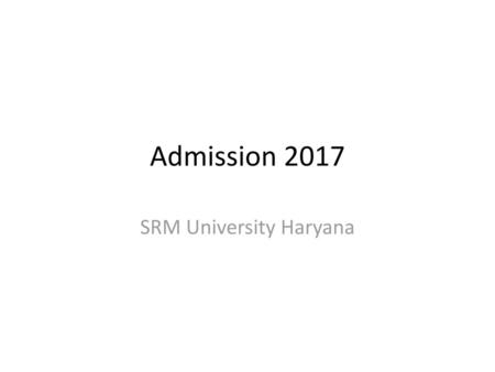 SRM University Haryana