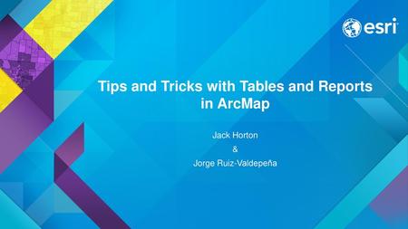 Tips and Tricks with Tables and Reports in ArcMap