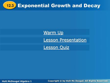 Exponential Growth and Decay