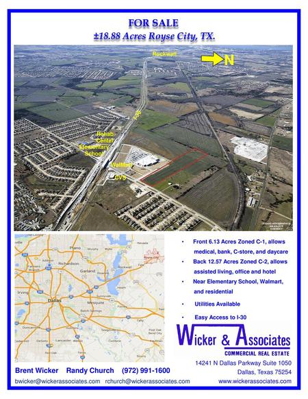 FOR SALE ±18.88 Acres Royse City, TX.