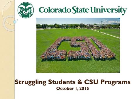 Struggling Students & CSU Programs