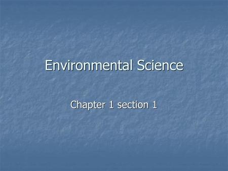 Environmental Science