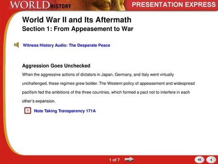 World War II and Its Aftermath