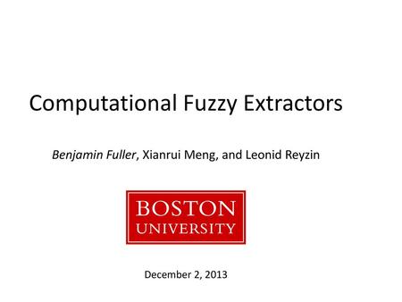 Computational Fuzzy Extractors