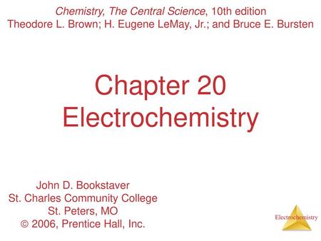 Chapter 20 Electrochemistry