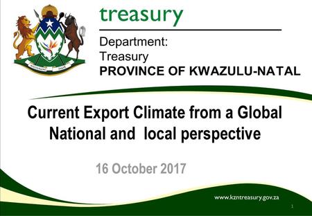 Current Export Climate from a Global National and local perspective