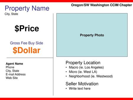 $Price $Dollar Property Name Property Location Seller Motivation