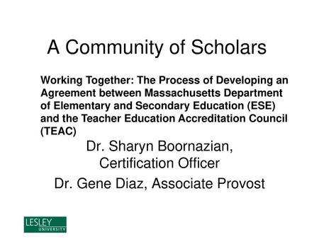 A Community of Scholars