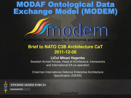 MODAF Ontological Data Exchange Model (MODEM)