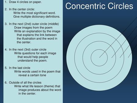 Concentric Circles 1. Draw 4 circles on paper.