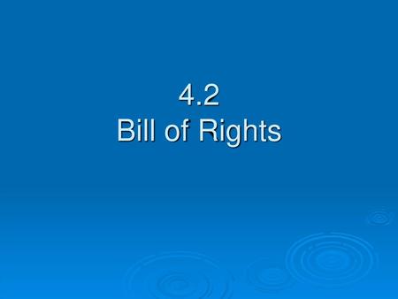 4.2 Bill of Rights.