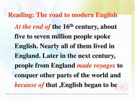 Reading: The road to modern English