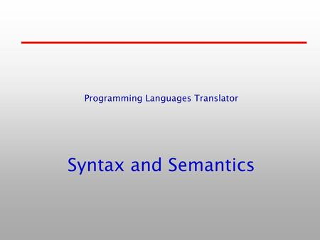 Programming Languages Translator