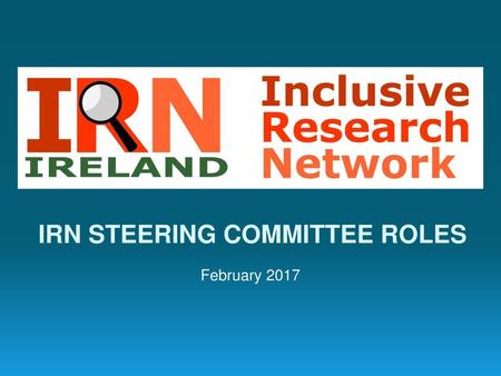 IRN STEERING COMMITTEE ROLES