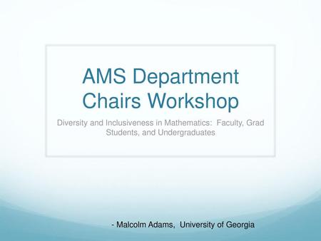 AMS Department Chairs Workshop