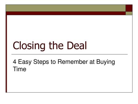 4 Easy Steps to Remember at Buying Time