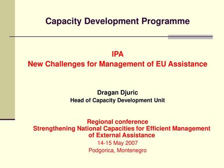 Capacity Development Programme