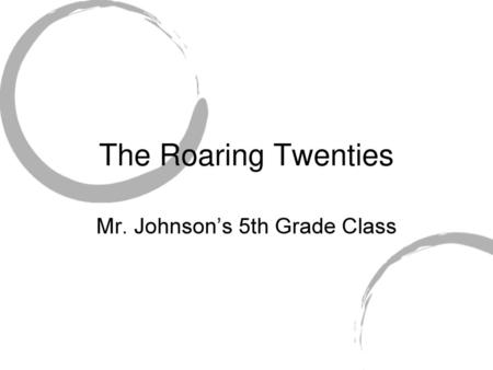 Mr. Johnson’s 5th Grade Class