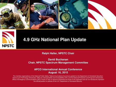 4.9 GHz National Plan Update