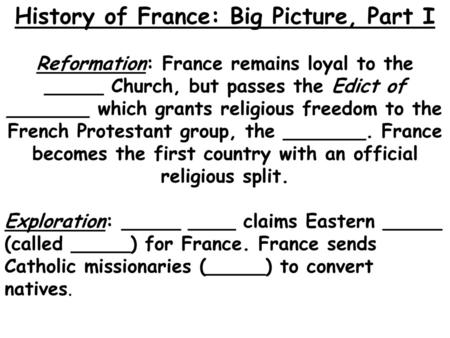 History of France: Big Picture, Part I