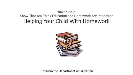 Tips from the Department of Education