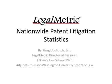 Nationwide Patent Litigation Statistics