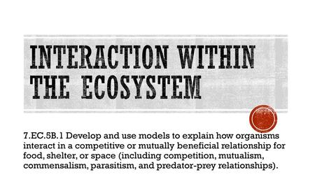 Interaction Within the Ecosystem