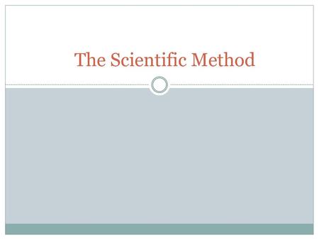 The Scientific Method.