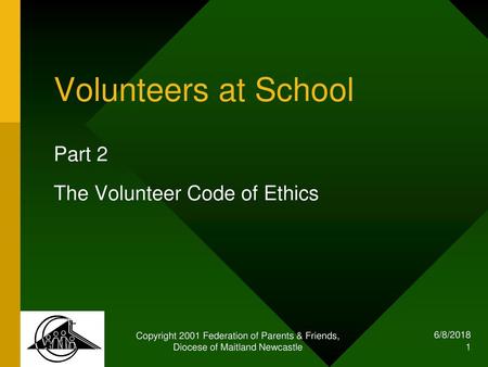 Part 2 The Volunteer Code of Ethics