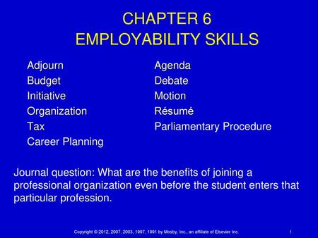 CHAPTER 6 EMPLOYABILITY SKILLS