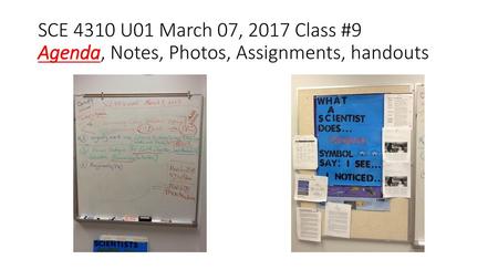 Overview & review of work to-date in SCE 4310 U01 in Spring