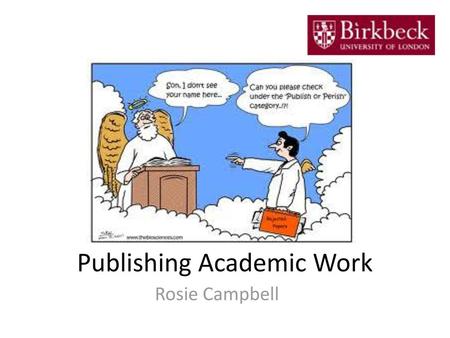 Publishing Academic Work