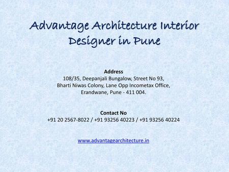 Advantage Architecture Interior Designer in Pune