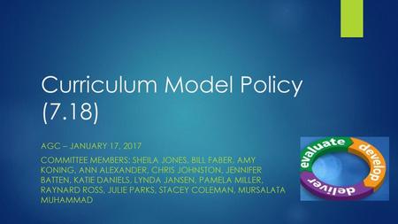 Curriculum Model Policy (7.18)