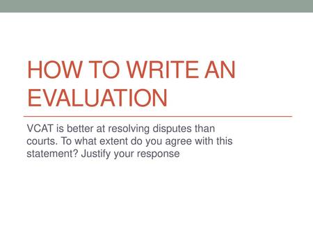 How to write an evaluation