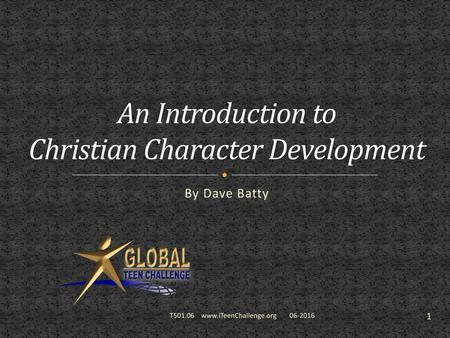 An Introduction to Christian Character Development